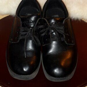 Skechers black leather boys youth size 12.5 party stylish lace party dress shoes
